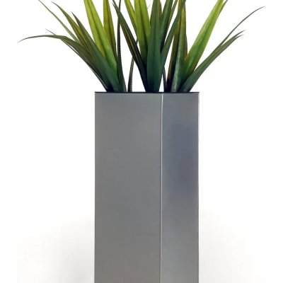 Vivanno květináč BLOCK pozink výška 80 cm stříbrný