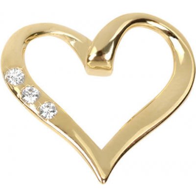 Soliter Zlatý přívěsek srdce s krystaly 249 001 00354 – Zboží Dáma