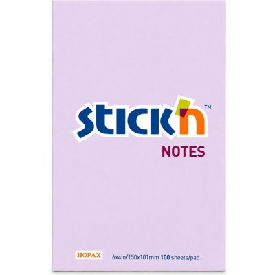 Samolepicí bloček Stick'n by Hopax - 150 x 101 mm / 100 lístků / pastelově fialová – Hledejceny.cz