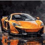 Norimpex Diamantový obrázek malování 30 x 40 cm Sportovní žluté auto v dešti – Hledejceny.cz