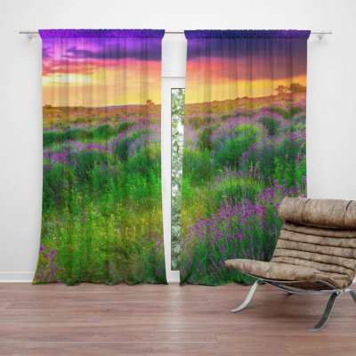 Sablio Závěs Levandulové pole: 2ks 140x250cm – Hledejceny.cz
