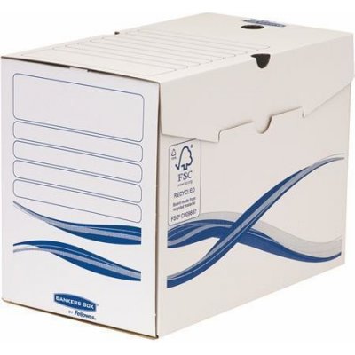 FELLOWES Archivační box "Bankers Box Basic", modro-bílá, A4, 200 mm, – Sleviste.cz