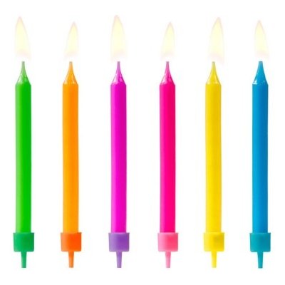 PartyDeco Party Deco Dortové svíčky barevné 6,5cm – Zboží Mobilmania