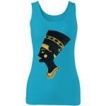 Tričko s potiskem Nefertiti staroegyptská královna dámské Tyrkysová – Sleviste.cz