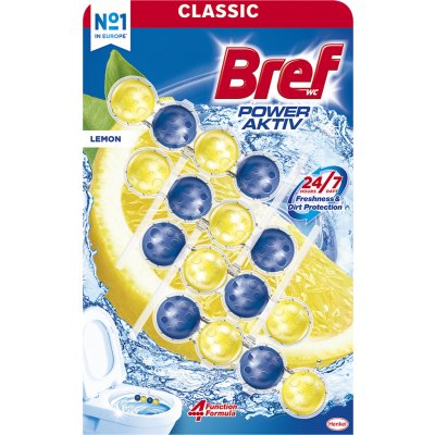 Bref Power Aktiv WC blok Lemon tuhý WC blok 4 x 50 g – Hledejceny.cz