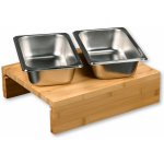 Bambusové prkénko na krájení se 2 šuplíky z nerezové oceli, Kesper hnědý – Hledejceny.cz