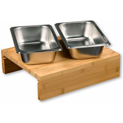 Bambusové prkénko na krájení se 2 šuplíky z nerezové oceli, Kesper hnědý – Hledejceny.cz