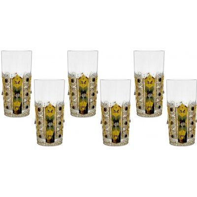 Royal Crystal Broušené křišťálpvé sklo sklenice na long drink zlacené Brus klasik 500 PK 6 x 380 ml – Zboží Mobilmania