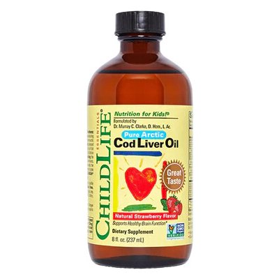 ChildLife Child Life Cod Liver Oil, Olej z tresčích jater, Přírodní jahodová příchuť, 237 ml – Hledejceny.cz