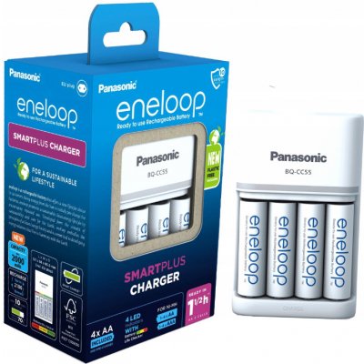 Panasonic Eneloop BQ-CC55 + 4xAA 2000mAh BK-3MCDE – Zboží Živě