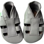 Hopi Hop kožené capáčky Barefoot sandálky světle šedé – Zboží Mobilmania
