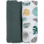 PETITE&MARS bambusová mušelínová Misty Green Leaves 120 x 120 cm 2 ks – Sleviste.cz