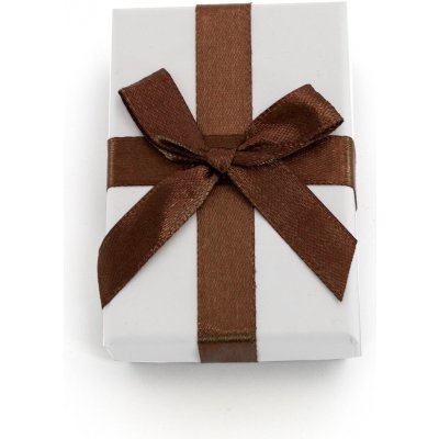 Beneto Bílá dárková krabička s hnědou stužkou KP9-8 – Zboží Mobilmania