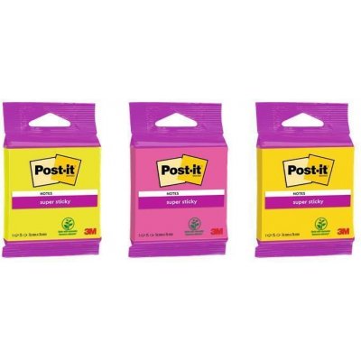 POST-IT Super Sticky Bloček lepicí 76 x 76 mm mix barev 1 ks – Hledejceny.cz