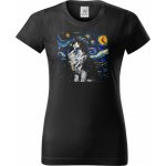 Kočičí hvězdná noc Dámské tričko Basic – Sleviste.cz