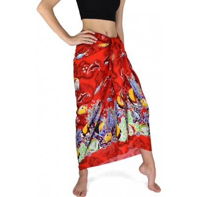 Sarong Veradis červený podmořský svět – Zboží Dáma
