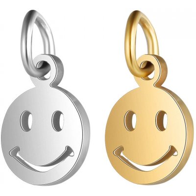 Přívěsek smajlík z chirurgické oceli ve dvou barevných variantách - Povrchová úprava Bez galvanizace TC 111 – Hledejceny.cz