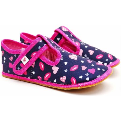 Ef Barefoot papučky 395 Hearts navy – Zboží Mobilmania