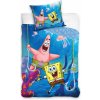 Povlečení Jerry Fabrics povlečení Spongebob v háčku modré bavlna hladká 140x200 70x90