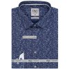 Pánská Košile AMJ pánská bavlněná košile dlouhý rukáv prodloužená délka slim fit VDBPSR1312 vzorovaná modrá