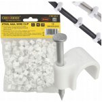 BERGE Držáky kabelů pro kabelové girlandy s 8mm hřebíky, 100 kusů, bílé CM-1790108-1 – Hledejceny.cz