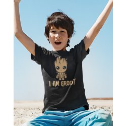 tričko Groot z filmu Strážci galaxie 2 černá dětské tričko a košile -  Nejlepší Ceny.cz
