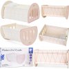 Výbavička pro panenky Classic World Wooden Cradle Baby Cradle Rocker pro panenku maskota 2v1