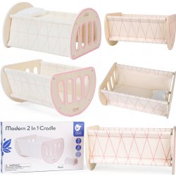 Classic World Wooden Cradle Baby Cradle Rocker pro panenku maskota 2v1