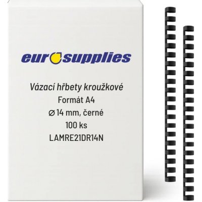 Eurosupplies A4 14 mm černý 100 ks – Zbozi.Blesk.cz