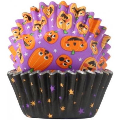 PME košíčky na mini muffiny s alobalovým vnitřkem Halloweenské černé a fialové (60 ks) – Zboží Dáma