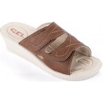 Dámské anatomické pantofle na klínku hnědé – Zboží Dáma