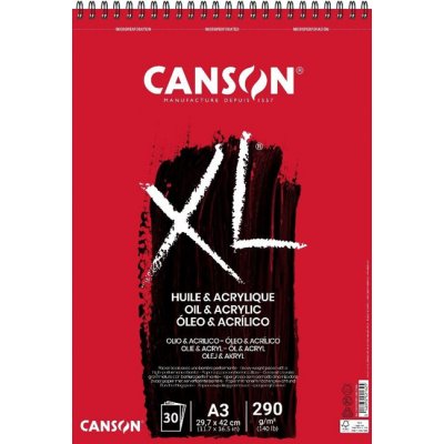 Canson Papír na olej a akryl XL Oil & Acrylic blok A3 290 g, 30 listů – Sleviste.cz