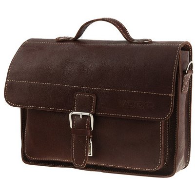 VOOC Brašna s popruhem a klopou pravá kůže hnědá – Sleviste.cz