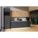 FRONTI Kuchyňská linka PALINI 300 cm Grafit/Dub artisan – Zbozi.Blesk.cz
