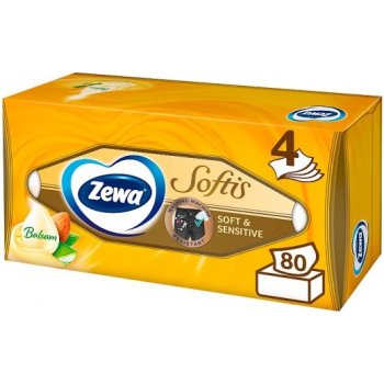 Zewa Softis Soft&Sensitiv papírové kapesníčky 4-vrstvé 80 ks