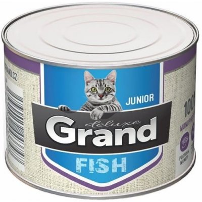 Grand deluxe Cat Junior 100 % rybí 12 x 180 g – Zbozi.Blesk.cz