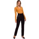 M530 High waisted trousers with decorative press studs black