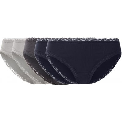 esmara Dámské kalhotky s krajkou 5 kusů navy modrá šedá – Zboží Mobilmania