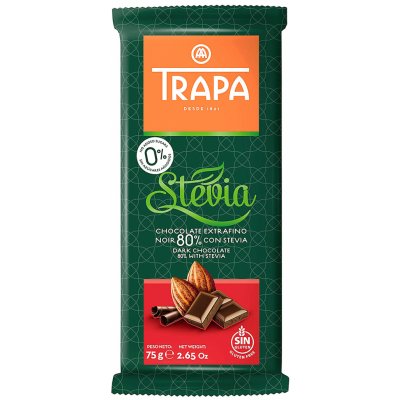 TRAPA Natural Jihlava Hořká se stévií 80% 75 g – Zboží Mobilmania