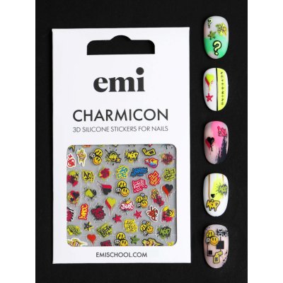 E.Mi Charmicon 3D Silicone Stickers 204 Graffiti samolepka – Zboží Dáma