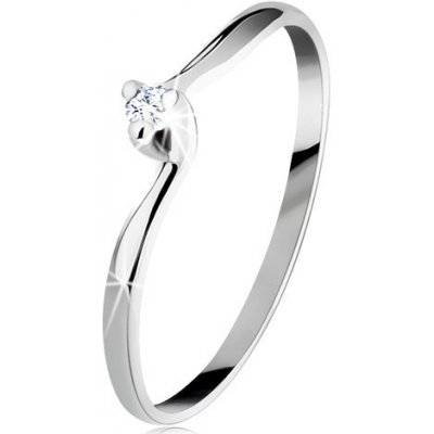Šperky eshop zásnubní prsten v bílém zlatě čirý broušený diamant úzká ramena BT153.79 – Zboží Mobilmania