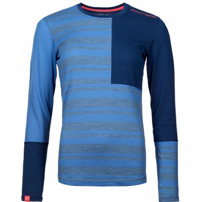 Ortovox 185 ROCK'N'WOOL LONG SLEEVE modrá – Zboží Mobilmania