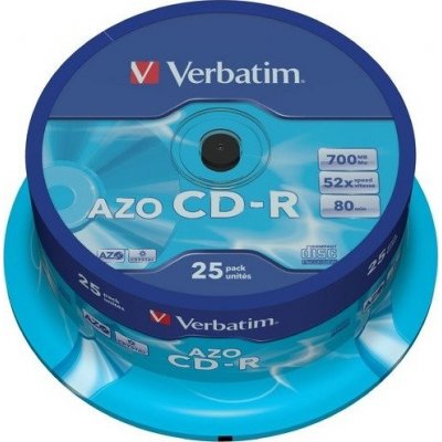 Verbatim CD-R 700MB 48x, AZO, cakebox, 25ks (BR027509) – Sleviste.cz