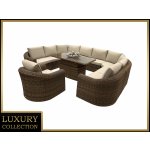 Deokork BORNEO LUXURY Ratanová modulová jídelní sestava pro 9 osob hnědá – Sleviste.cz