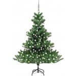 vidaXL Umělý vánoční stromek normandská jedle LED a koule zelený 150cm – Hledejceny.cz