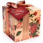 Selllot Z lásky plněná belgická čokoládová srdíčka v květovaném obalu s měděnou mašlí 150 g – Hledejceny.cz