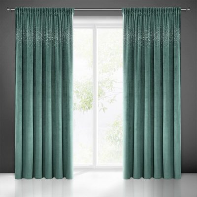 Takoy Závěs z lesklého sametu s aplikací z drobných třpytivých kamínků-HF-367704 | 140 x 270 cm – Hledejceny.cz