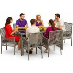 OMAXI 890948 Zahradní jídelní souprava 7 pcs Šedá Poly ratan – Hledejceny.cz