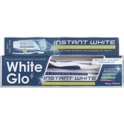 White Glo Instant white + zubní a mezizubní kartáček 150 g – Hledejceny.cz