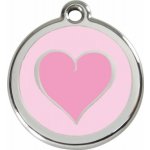 Red Dingo známka Coloured Heart Pink Barevné srdce růžové M 30 mm – Zboží Dáma